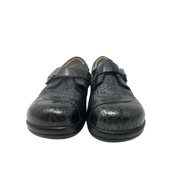 Alegria Womens Black Snake Embossed Leather Slip-On Loafers Size 39 US 9 - Picture 7 of 14